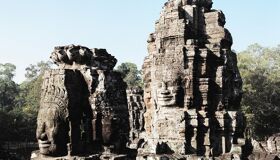 Face Statues Temples at Angkor, Cambodia
